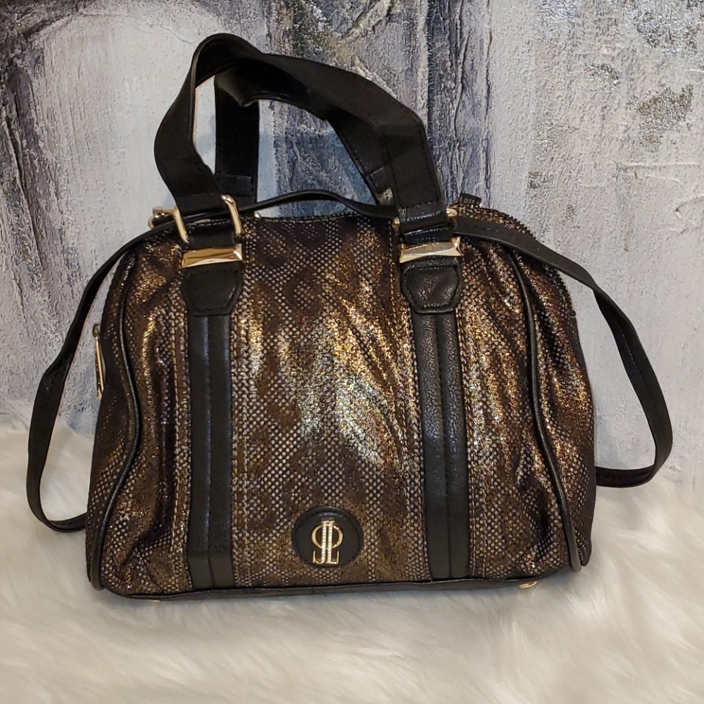 Jennifer Lopez metallic animal print Crossbody bag